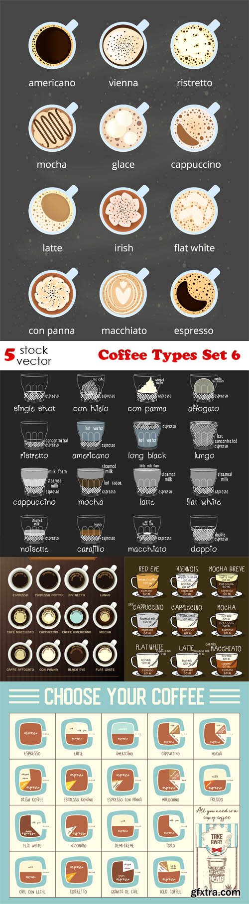 Vectors - Coffee Types Set 6