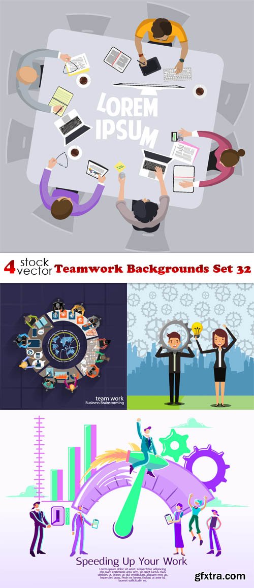 Vectors - Teamwork Backgrounds Set 32