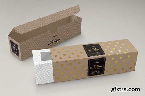 Food Pastry Boxes Vol2 Packaging Mockups