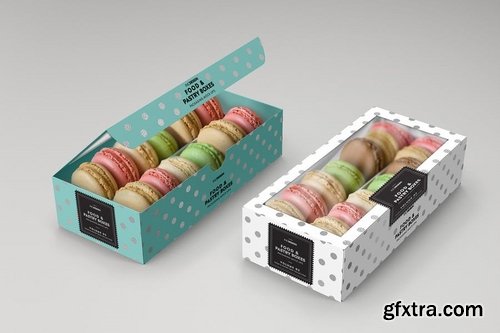 Food Pastry Boxes Vol2 Packaging Mockups