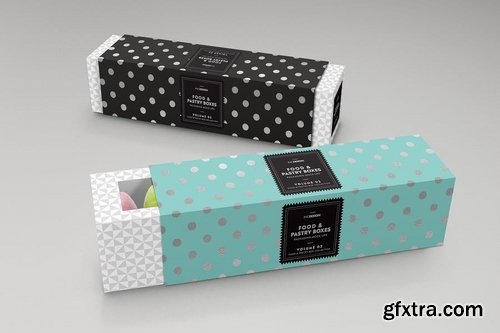 Food Pastry Boxes Vol2 Packaging Mockups