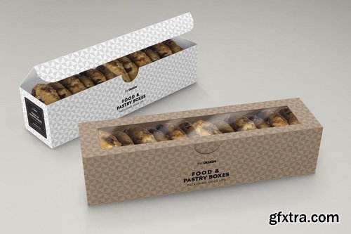 Food Pastry Boxes Vol2 Packaging Mockups