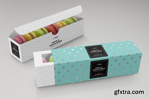 Food Pastry Boxes Vol2 Packaging Mockups