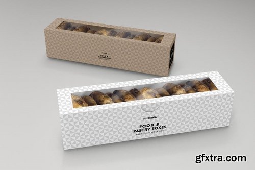 Food Pastry Boxes Vol2 Packaging Mockups