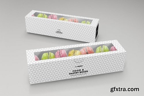 Food Pastry Boxes Vol2 Packaging Mockups