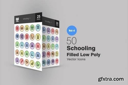 Schooling Electric - Circuits - Sea - Hipster - Astronomy Filled Low Poly Icons