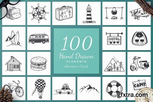 CM - 500 Hand Drawn Elements -Bundle- 2488996