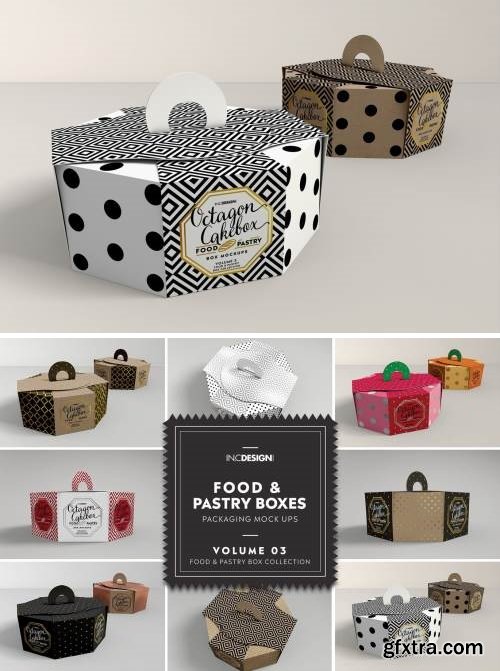 Food Pastry Boxes Vol.3: Packaging Mockups