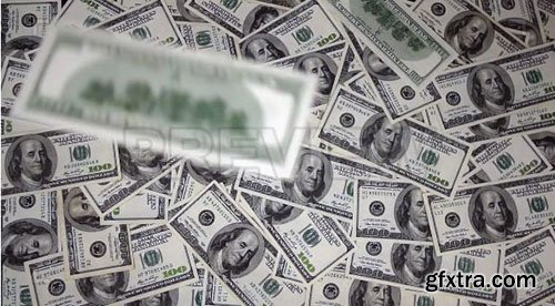 One Hundred Dollar Bills Falling Through Air - Stock Video