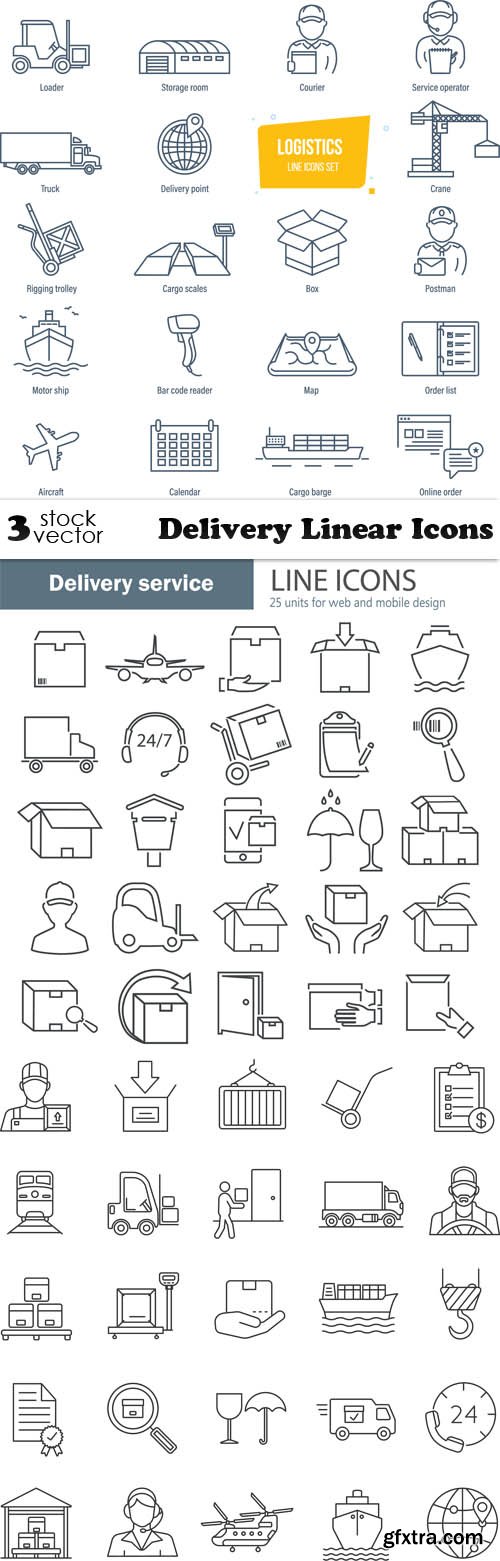 Vectors - Delivery Linear Icons