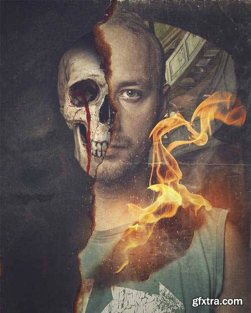 Skull Portrait Effect - Photoshop Manipulation