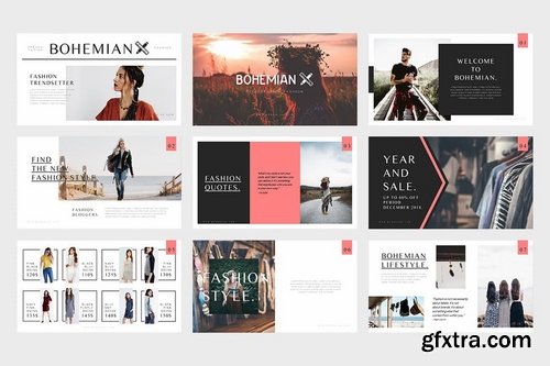 Bohemian Fashion Catalogue Keynote Template