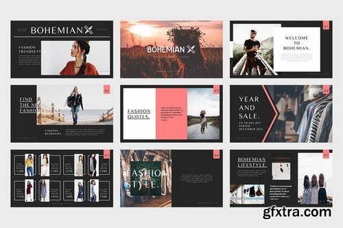 Bohemian Fashion Catalogue Keynote Template