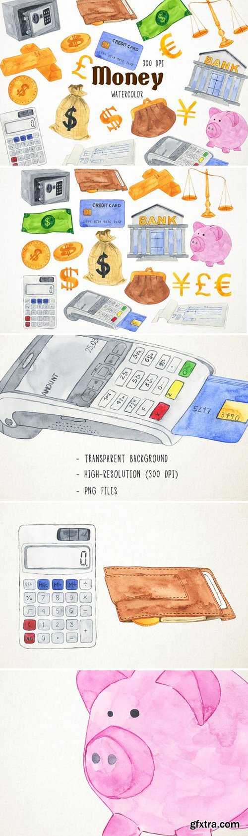 CM - Watercolor Money Clipart 2486519