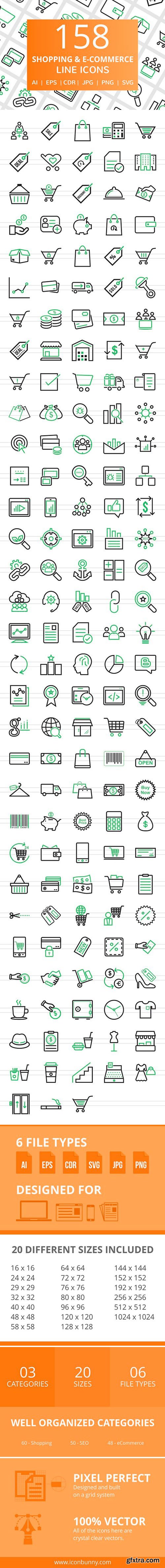 CM - 158 Shopping & E-Commerce Line Icons 2456439