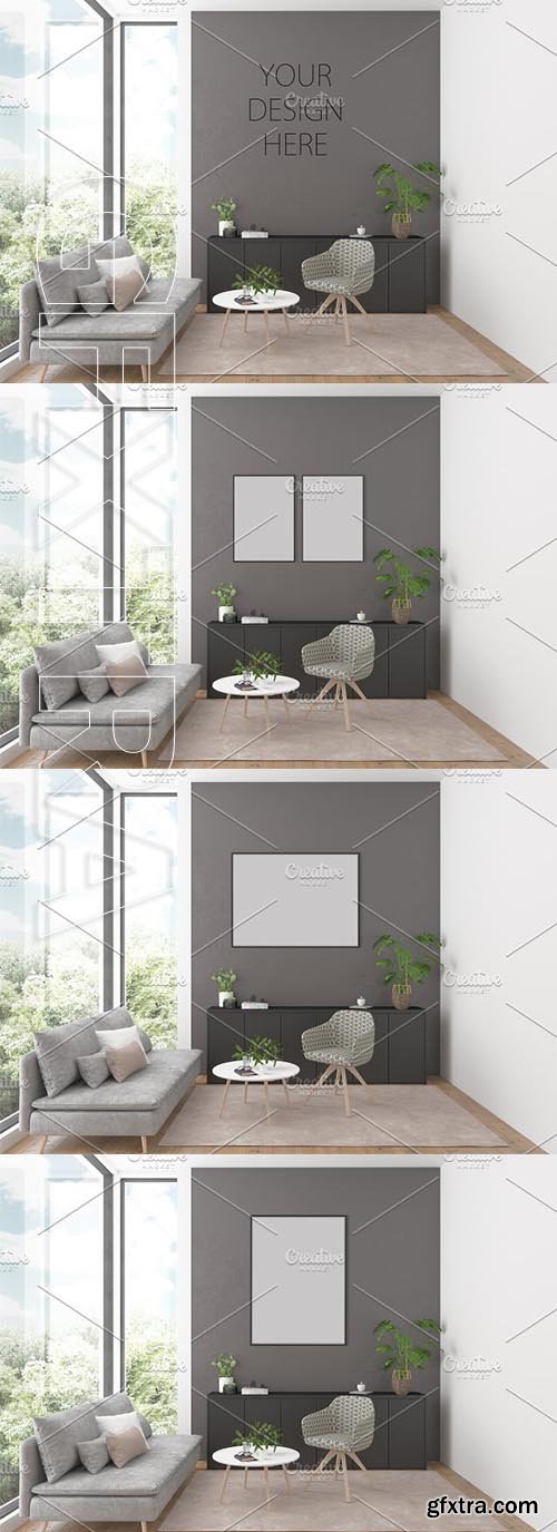 CreativeMarket - Artwork background Interior mockup 2582851