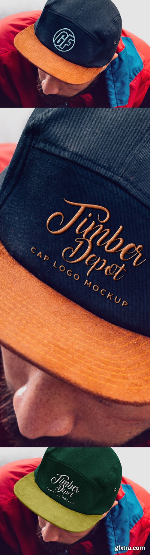 Cap With Realistic Embroidered Logo PSD Mockup