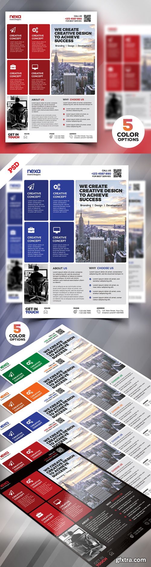 Corporate Modern Flyer Template PSD Set