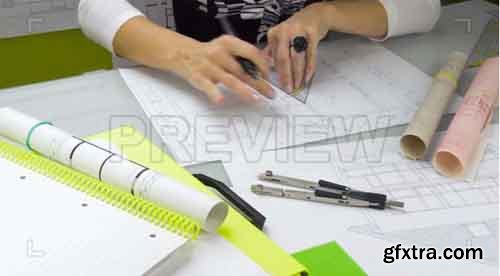 Woman Architect At Work - Stock Video 83519