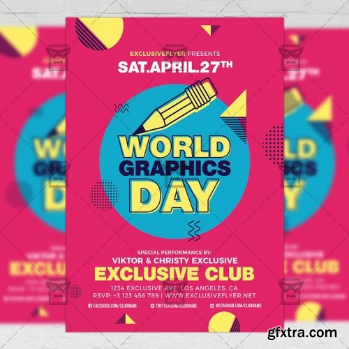 World Graphics Day – Community A5 Flyer Template
