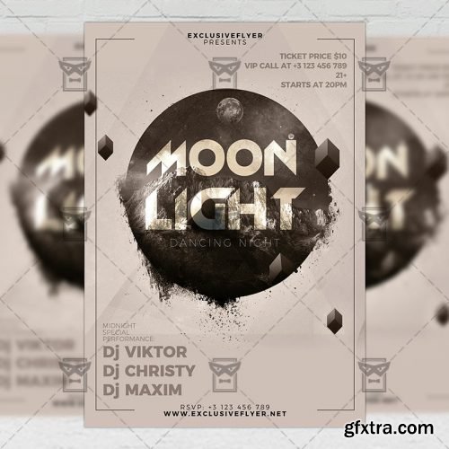 Moon Light Night – Club A5 Flyer Template