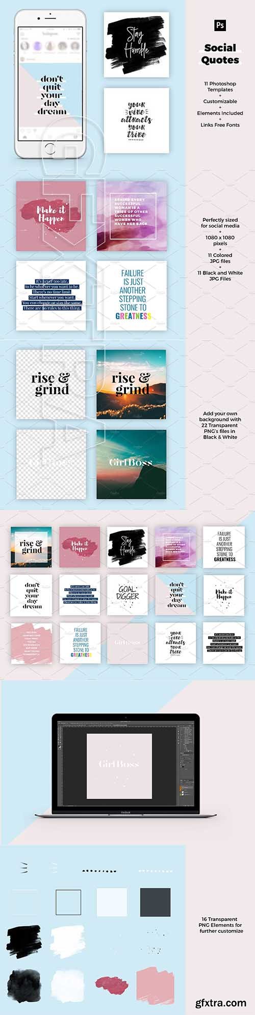 CreativeMarket - Social Media Quote Templates 1201000