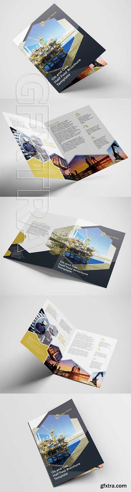 CreativeMarket - Half Fold Oil Gas Brochure Template 2581155