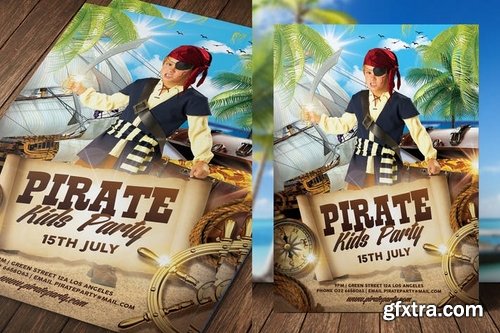 Pirate & Princess Kids Party Flyer