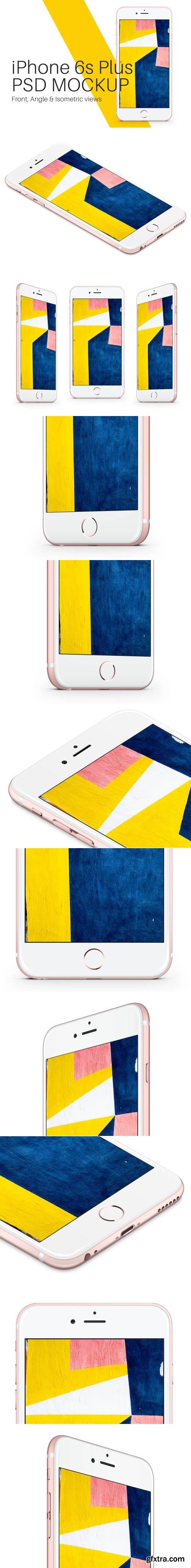 iPhone 6s Plus Rose Gold PSD Mockup