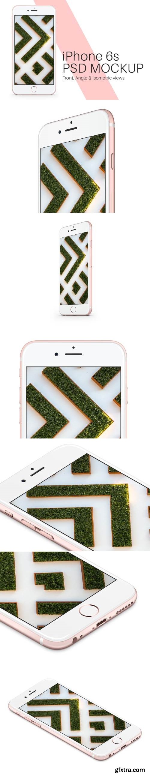 iPhone 6s Rose Gold PSD Mockup