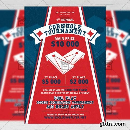 Cornhole Tournament Event – Community A5 Flyer Template