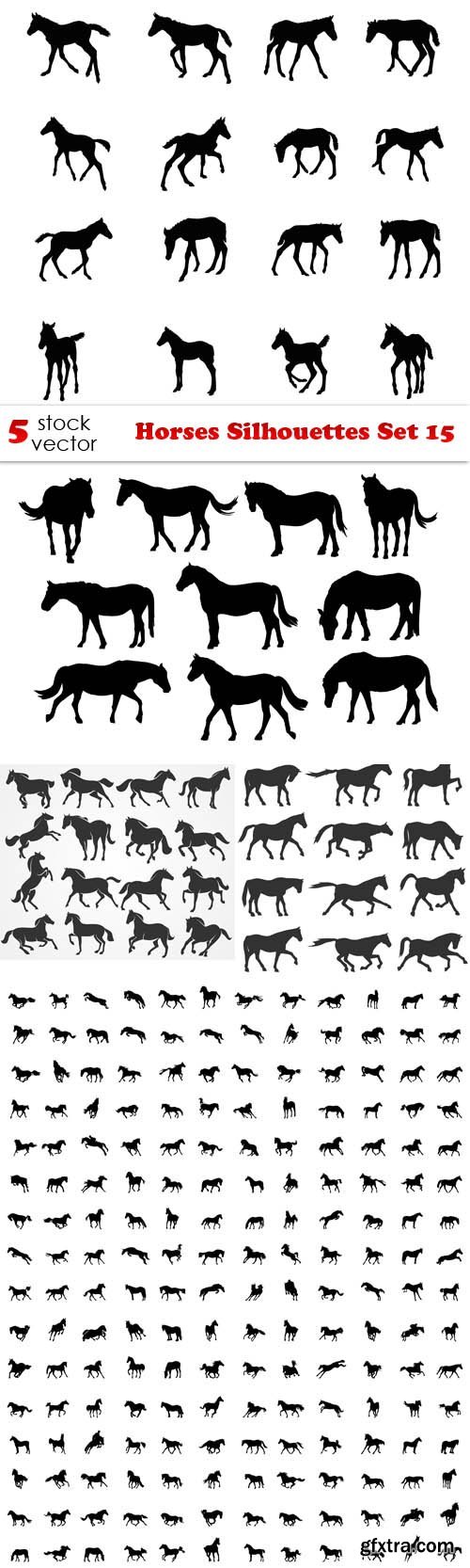 Vectors - Horses Silhouettes Set 15