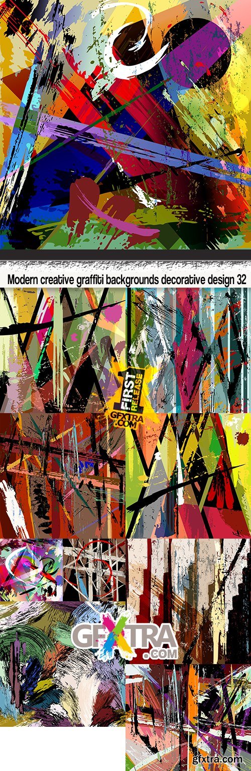 Modern creative graffiti backgrounds decorative design 32