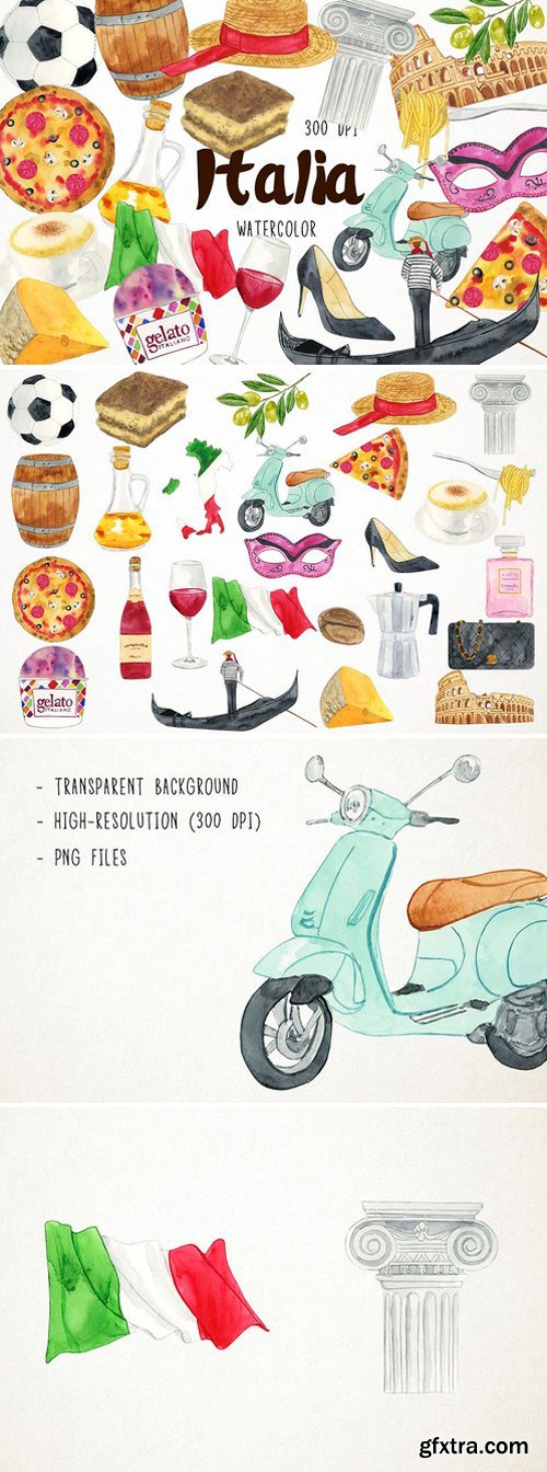 CM - Watercolor Italy Clipart 2486450