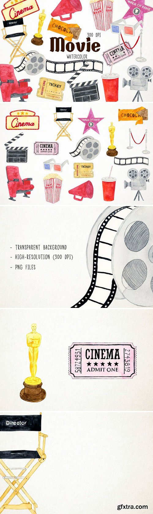 CM - Watercolor Movie Clipart 2486346