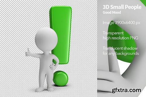 CreativeMarket - 3d, small, people, exclamation, mark 2417336