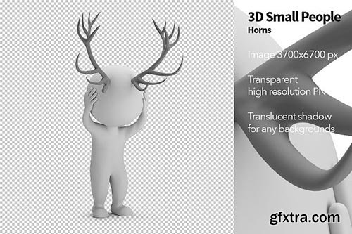 CreativeMarket - 3D Small People - Horns 2417323