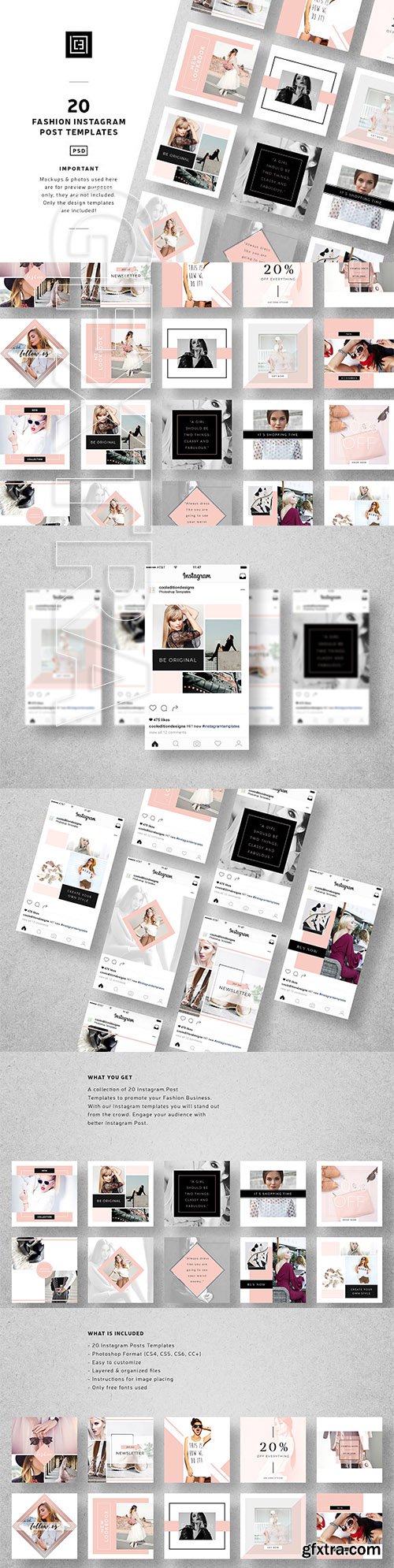 CreativeMarket - Fashion Instagram Post Templates 2583496