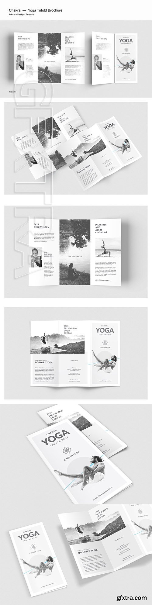 CreativeMarket - Yoga Trifold Brochure 2583437