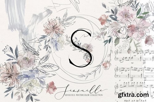 CM - Sensuale Watercolor Floral Clipart 2484565