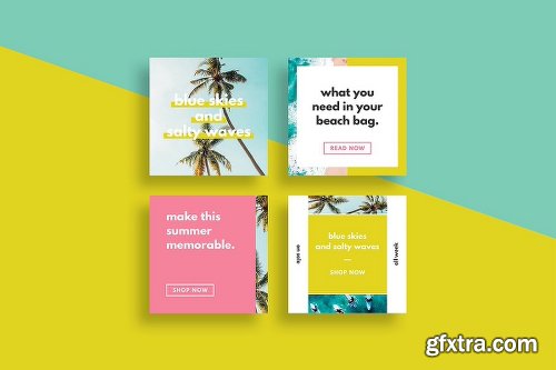 CreativeMarket Tropical Summer Instagram Templates 2545626