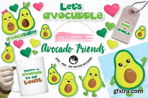 CreativeMarket Avocado graphics and illustrations 2546506