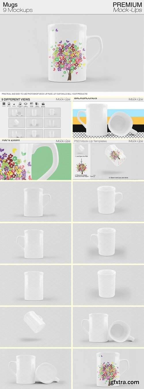 CM - Mug Mockups 9 PSD JPG PNG Variants 1602409