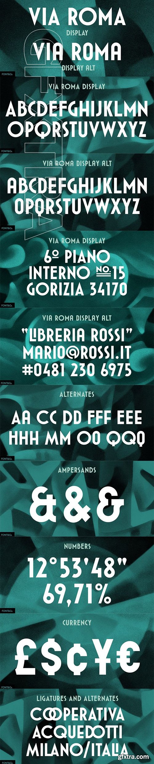 Via Roma Display font family