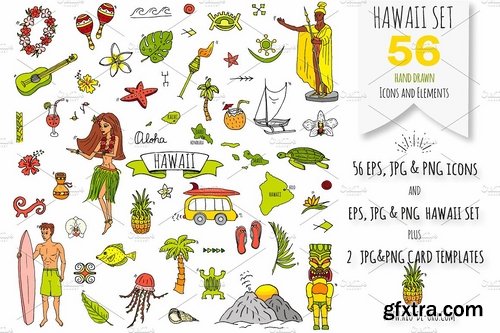 CM - 56 HAWAII hand drawn elements! 2545155