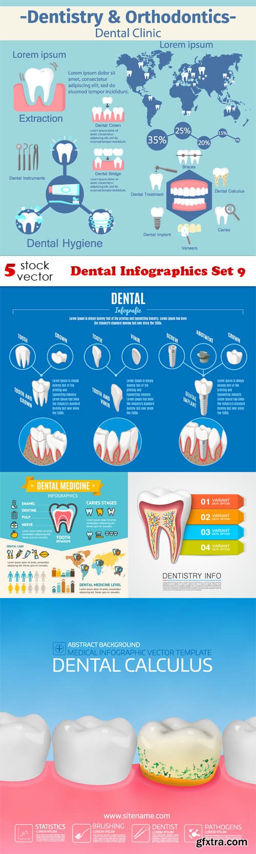 Vectors - Dental Infographics Set 9