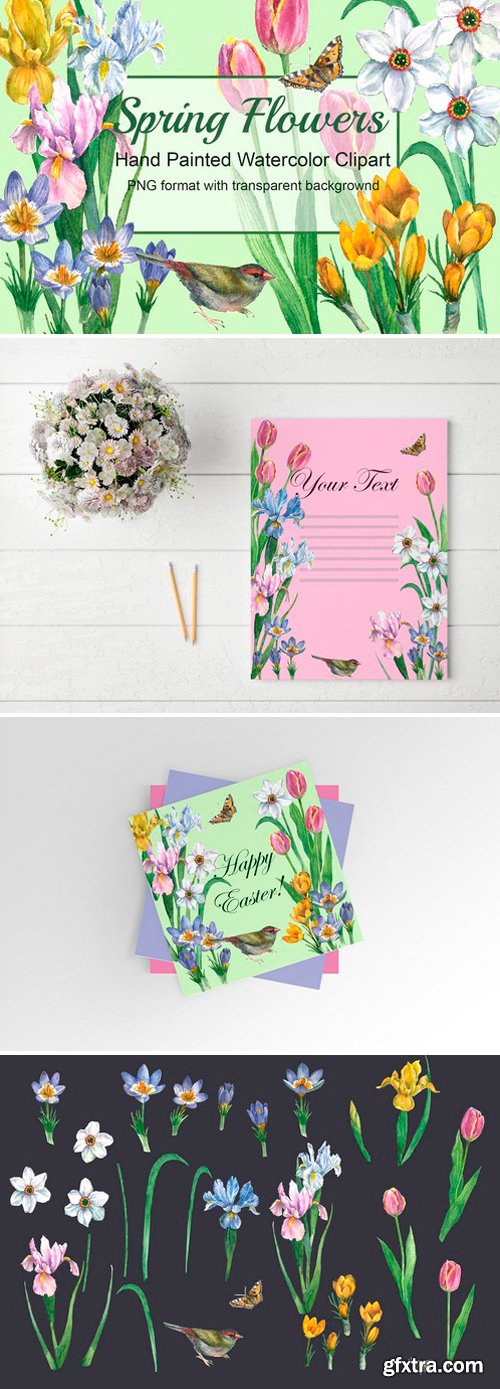 CM - Spring Flowers Watercolor Clipart 2520239