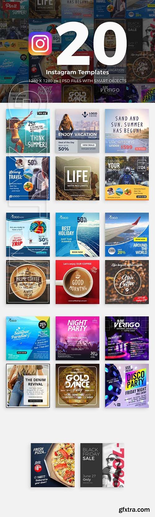 CreativeMarket - 20 Instagram Templates 2578933