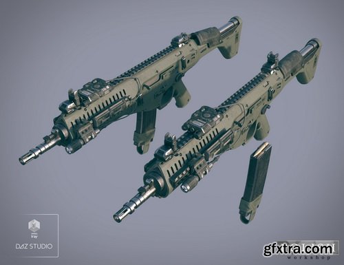 Daz3D - AMX Assault Rifle and Poses