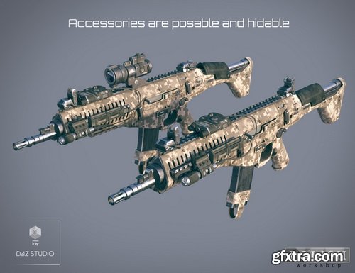 Daz3D - AMX Assault Rifle and Poses